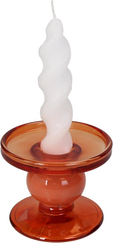 Bougeoir en Glas Oranje de la HD Collection, 9 x 9 x 7 cm