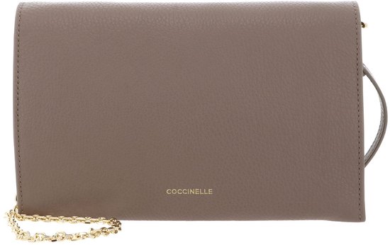 COCCINELLE Cuir pochette sac à épaule bandoulière Dandy Mini Bag Warm Taupe