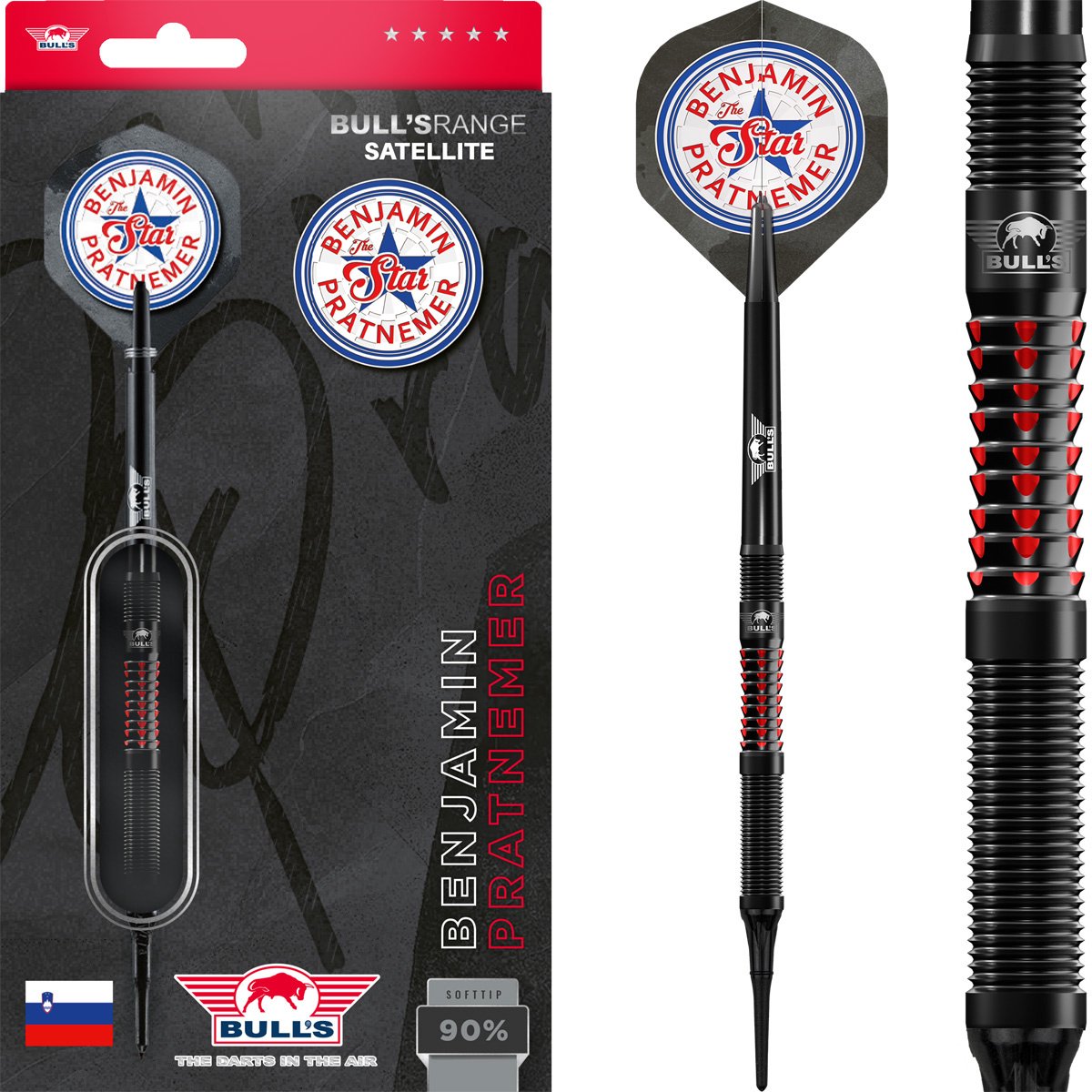 Bull's Benjamin Pratnemer 90% Soft tip - Dartpijlen