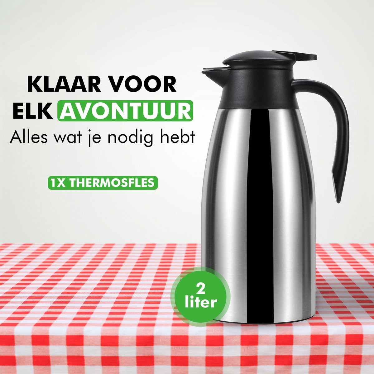 Travelhawk Thermoskan - 1.5 Liter - Isoleerkan - Grijs - Koffie - Thee - Voor warme en koude dranken — cadeau in Koken & Dineren - foto 4