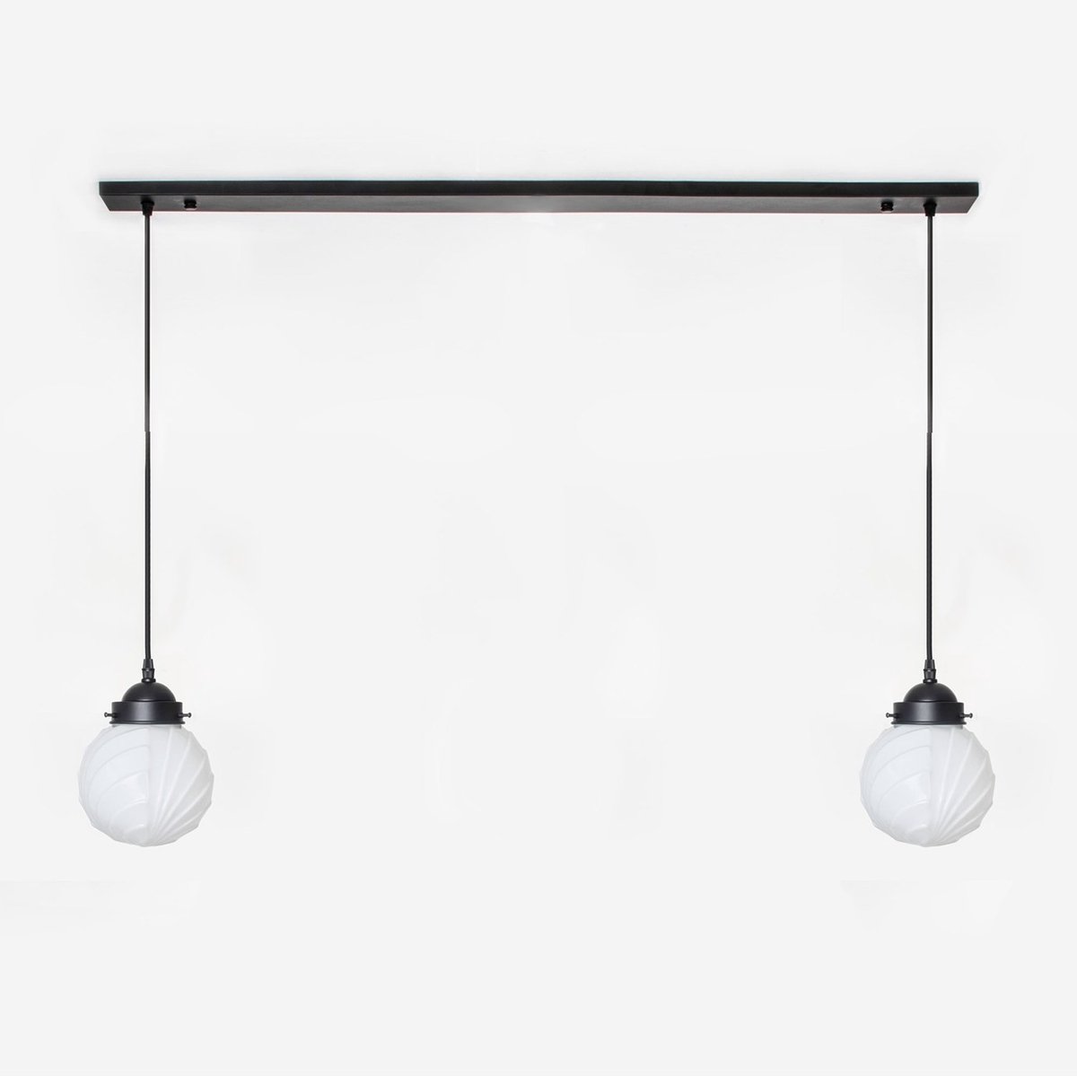 Coloured by Art 2 x Swingbulb lampen aan plafondbalk Moonlight - Art Deco Trade Zwart