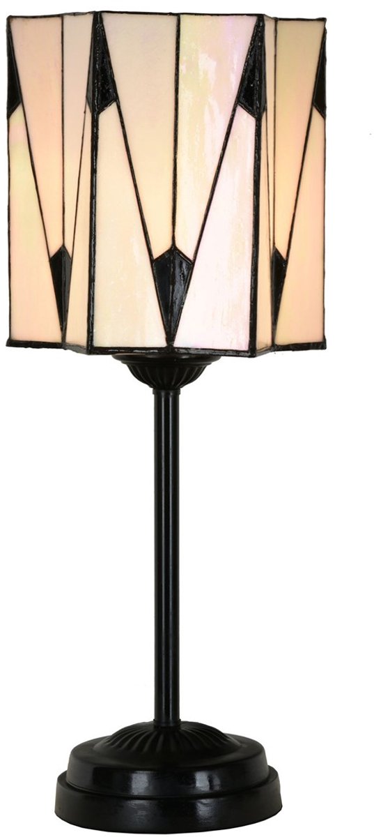Tiffany slanke tafellamp zwart met French Art Deco - Art Deco Trade