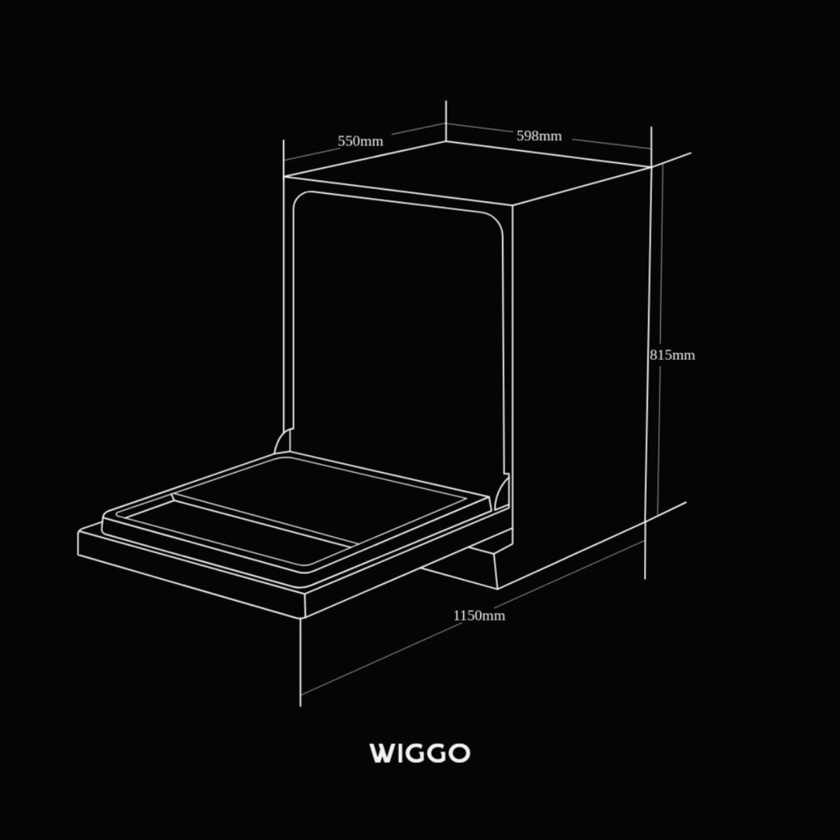 WIGGO WD-F6148B(DX) Vrijstaand Vrijstaande Vaatwasser | 42 dB(A