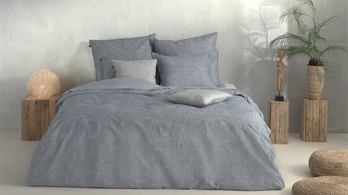 Zohome Paisley-di-Lino Dekbedovertrek - Tweepersoons - Katoen - 200x200-220cm - Blauw