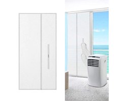 Raamafdichtingskit mobiele airco - 210x90cm - mobiele airco - airco - climatiseur mobile - airco slang - mobiele airco met slang - airco raamafdichtingskit - Afdichting dubbele slang - Klittenband bevestiging - Schuifdeur en Balkondeur