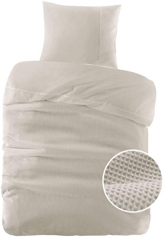 Housse de couette Papillon Mendoza Sable Single 140x200/220 cm - Percale de Katoen égyptien de haute qualité super douce