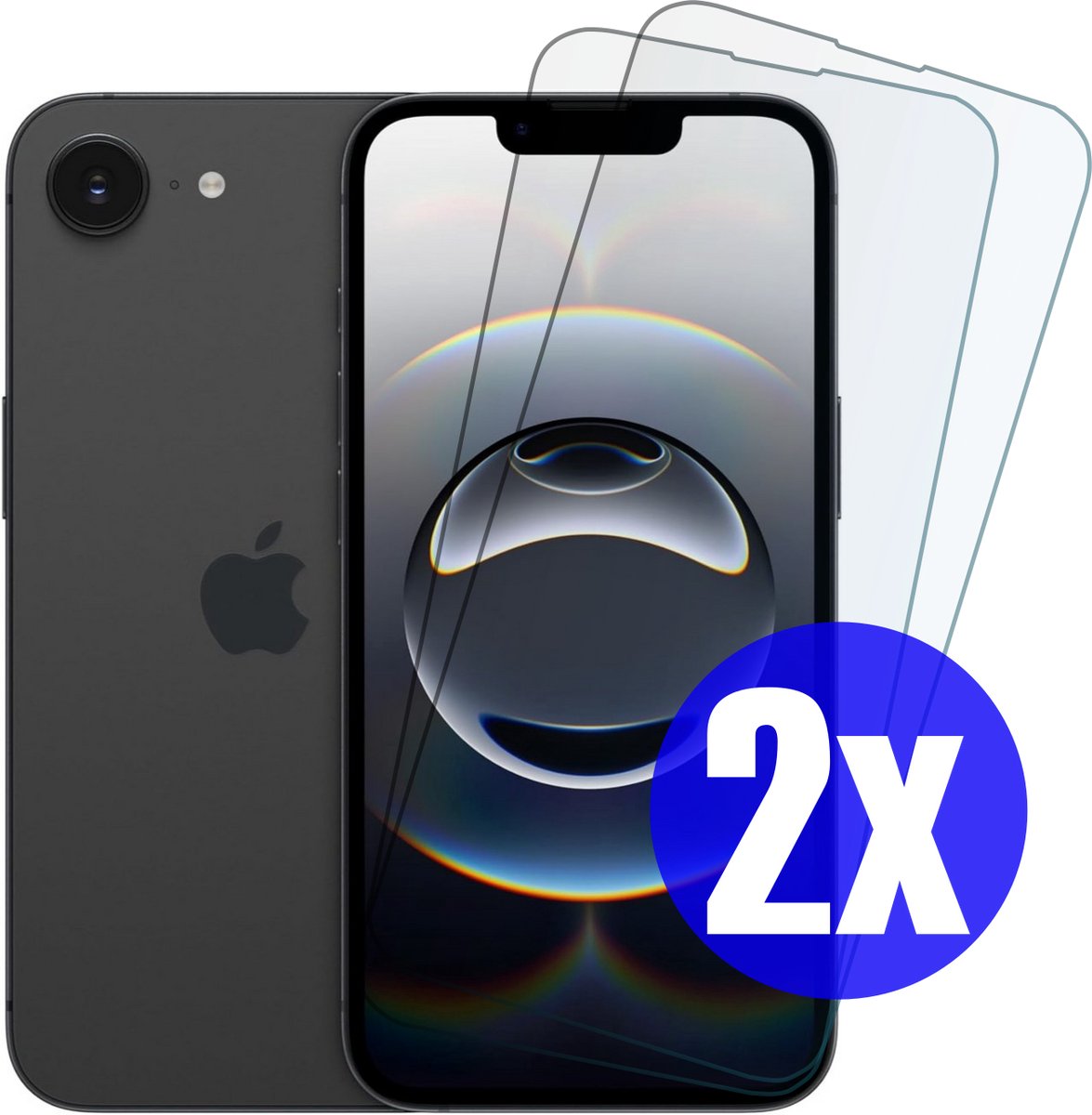 Screenprotector geschikt voor iPhone 16e - Gehard Glas - Tempered Glass Armor Screen Cover - 2 Stuks