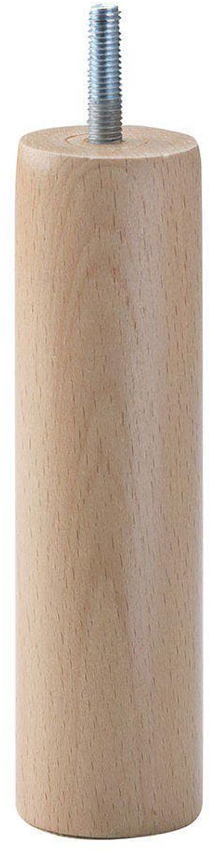 Meubelpoot rond Ø 4 cm en hoogte 15 cm van massief hout (M10) - Set van 4 stuks