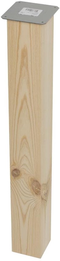 Tafelpoot vierkant 9 bij 9 cm en hoogte 72 cm van massief hout, 9 x 9 cm - Set van 4 stuks