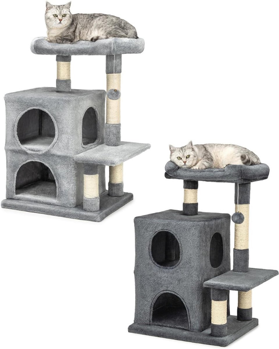 Thuys – Krabton Voor Katten – Krabmeubel – Krabboom – 50 x 40 x 80cm – Donkergrijs