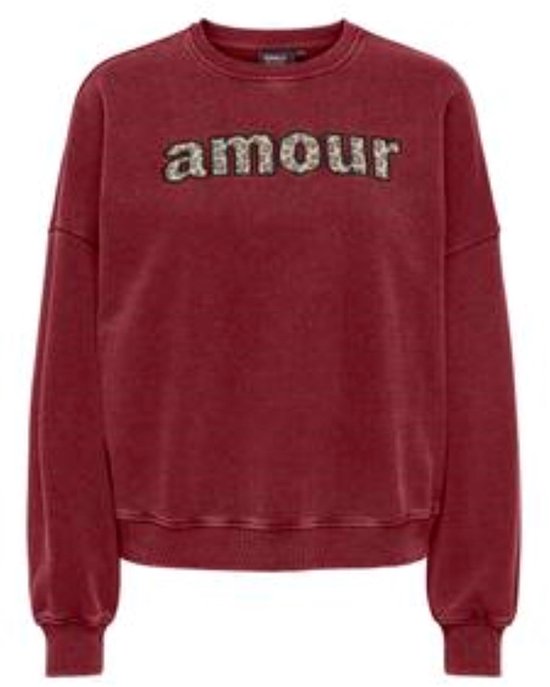 Only Trui Onllinda Life L/s O-neck Print Cs S 15359243 Cabernet/amour (lion) Femme Taille - S