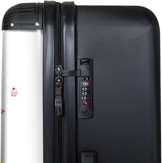 NoBoringSuitcases.com® - Grande valise - Valise légère - Unicorn - Arc-en-ciel - Montgolfière - Étoiles - Rose - Meiden - Valise 4 roues - Grand trolley XL - 98 litres de bagages