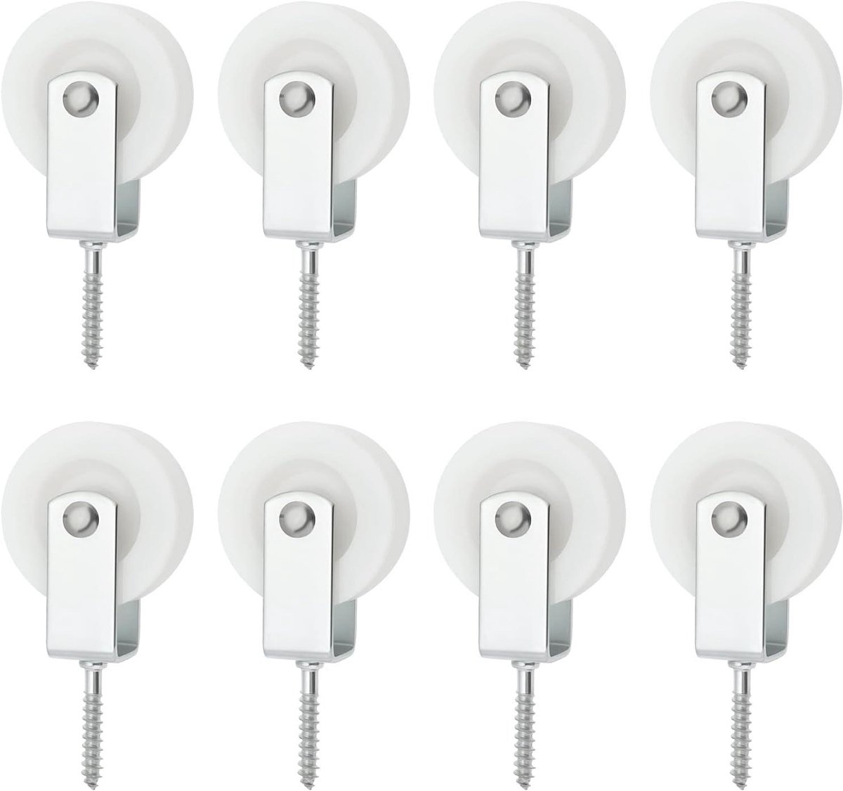 Allecto Plus - Nylon katrol touw voor binnen en buiten gebruik - Set van 8 - Voor installatie op patio's, balkons en daken - 50mm Katrol - 38x6mm