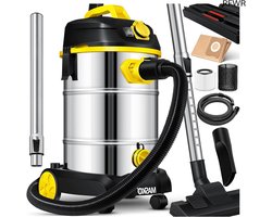RFWR® Industriële stofzuiger 1800 watt met blaasfunctie voor nat en droog zuigen