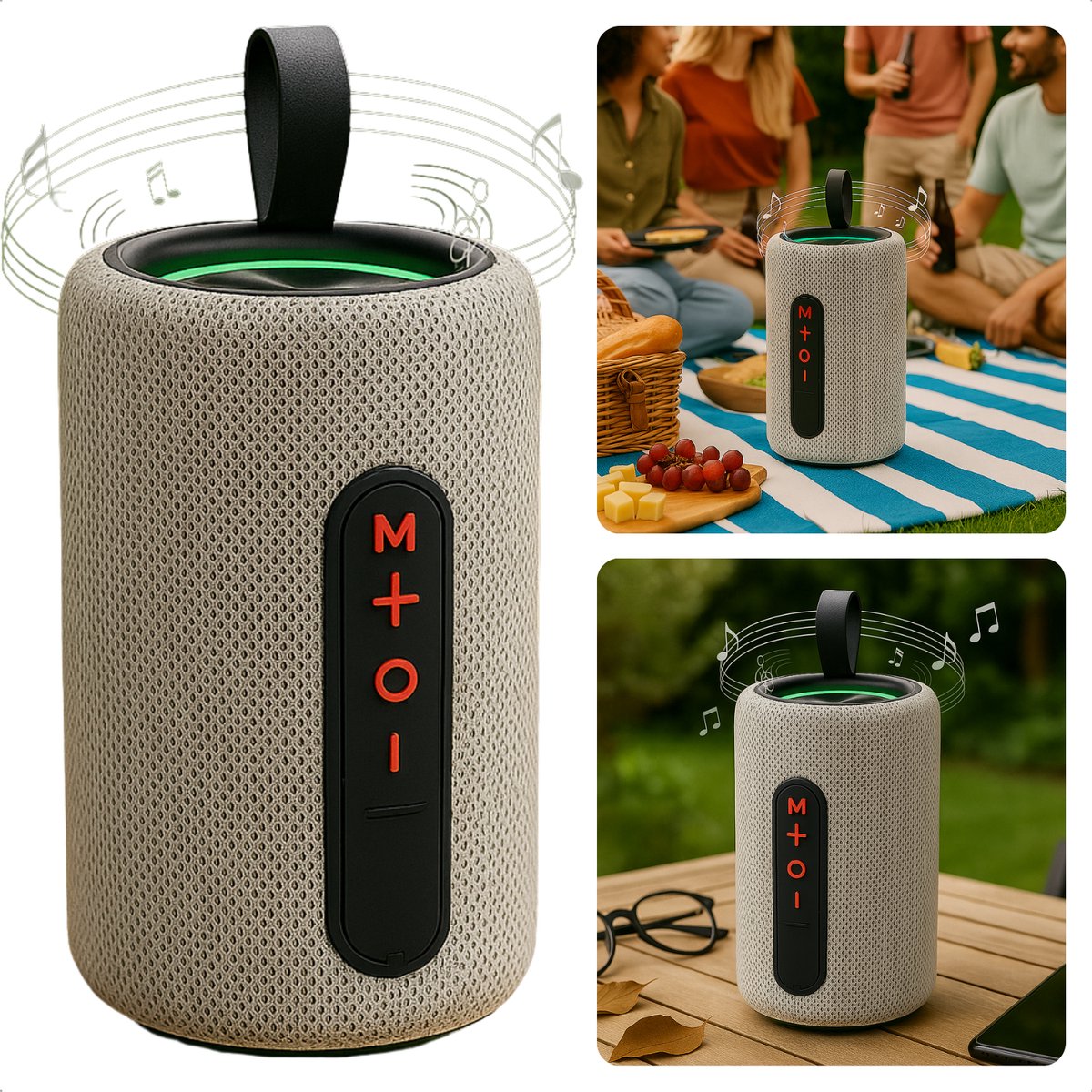 Cheqo® Bluetooth Speaker - Draadloos & LED Verlichting - Bluetooth Box - USB-C - Draagbare Bluetooth Speaker - Krachtige Party Speaker
