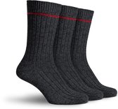 Sukats® The Norwegians - 3 Paar - Noorse Sokken met badstofzool - Maat 43-46 - Antraciet - Heren - Warme sokken - Winter sokken - Wollen sokken - Nordic Socks - Scandinavische Sokken