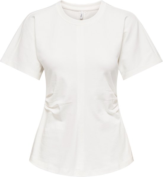 Only T-shirt Onlmarie Life S/s Ruching Top Jrs 15365258 Cloud Dancer Dames Maat - XL