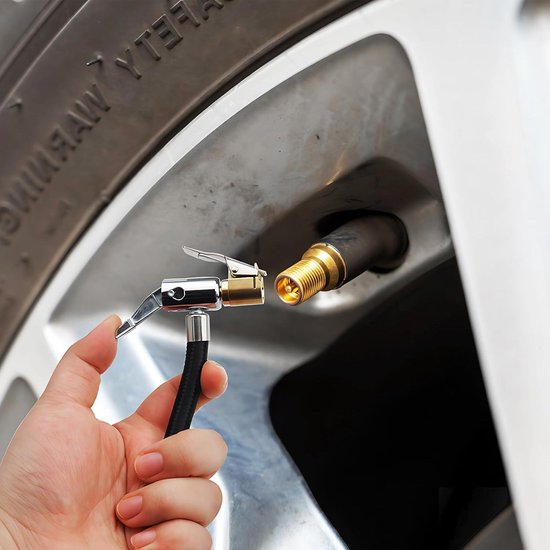 Ventielverlengset 24 cm inclusief bandenpomp slang en hefboomstekker - Voor auto, fiets, motorfiets - Luchtslang ventielverlenging met 8 mm autoventiel - Handige inflator pomp slang — afbeelding 3