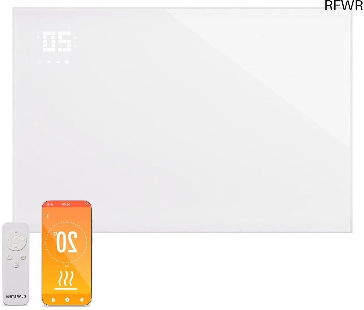 RFWR® Infrarood verwarmingspaneel met afstandsbediening en wifi-app, energiezuinig en stil