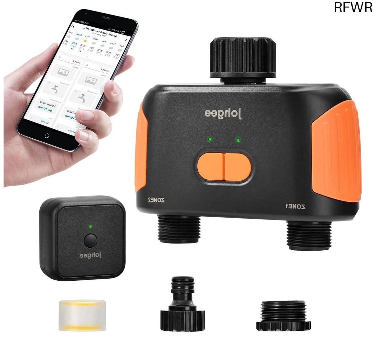 RFWR® Slimme Wifi Besproeiingstimer met 2 Uitgangen en Draadloze Controle voor Tuin Zelf Wateren