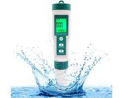 pH-meter 7-in-1 Tester voor Waterkwaliteit - TDS/EC Zoutgehalte/ORP/S.G/Temperatuur - Met Achtergrondverlichting - Hoge Precisie - Voor Drinkwater Zwembaden Aquarium - Laboratorium Gebruik