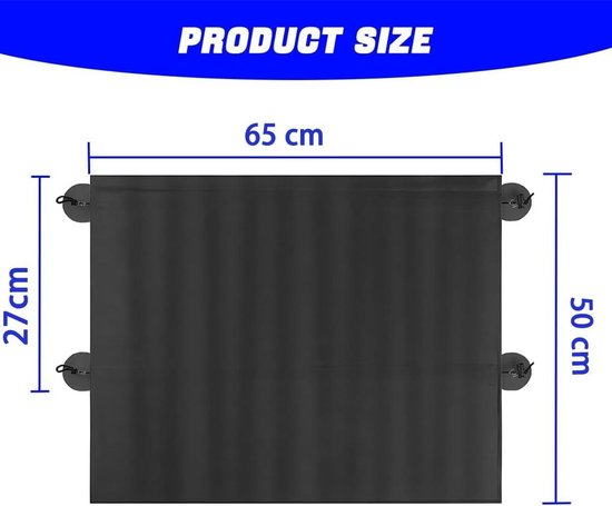 Zonnescherm voor babyauto's - 2 stuks - 65 x 50 cm - Isolerend gordijn voor auto-interieur - Autozijramen - voor zonwering, privacy, bescherming van passagiers, kinderen en huisdieren - zwart van Merkloos — afbeelding 5