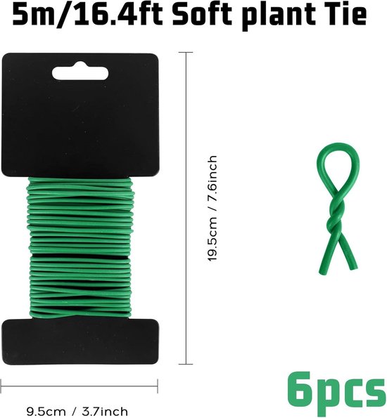 COM-FOUR® 2x 100 meter groene plantendraad - omhulde tuindraad - binddraad voor planten met draadknipper - plantondersteuning (100m - 2 stuks