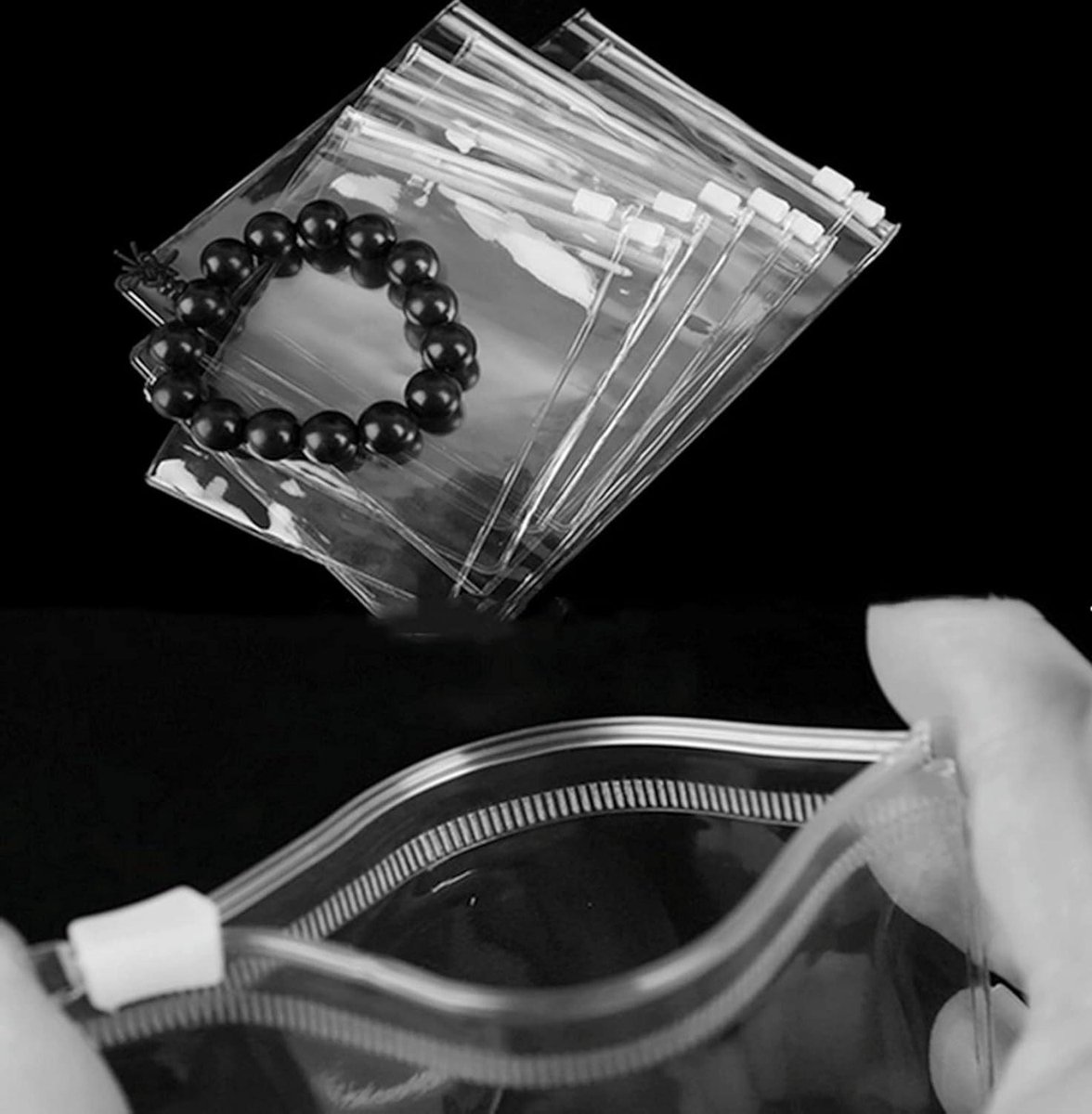 Allecto Plus - Hersluitbare PVC Zipper Lock Bags voor Sieradenopslag 8x8cm - Tegen Oxidatie - Tarnish Preventie - Geschikt voor Oorbellen en Ringen