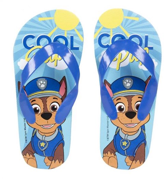 Tongs Paw Enfants – Tailles 25 à 29 (2 à 7 ans) – Design Chase – Tongs d'été Garçons – Tongs Blauw
