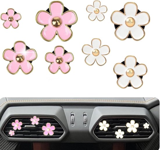 4 stuks ventilatieclips voor auto's, madeliefjes met luchtventilatie 4 stuks ventilatieclips voor auto's, madeliefjes met luchtventilatie