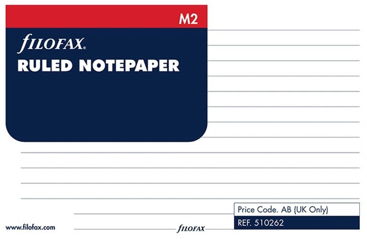 Filofax M2 papier gelijnd wit