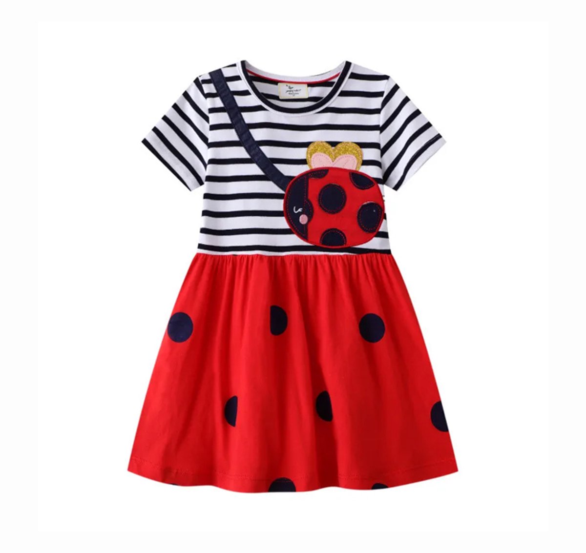 Meisjes Jurk Lieveheersbeestje- Kinderjurk - Kleding