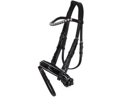Qhp Hoofdstel Bixie Zwart-Zilver - Pony