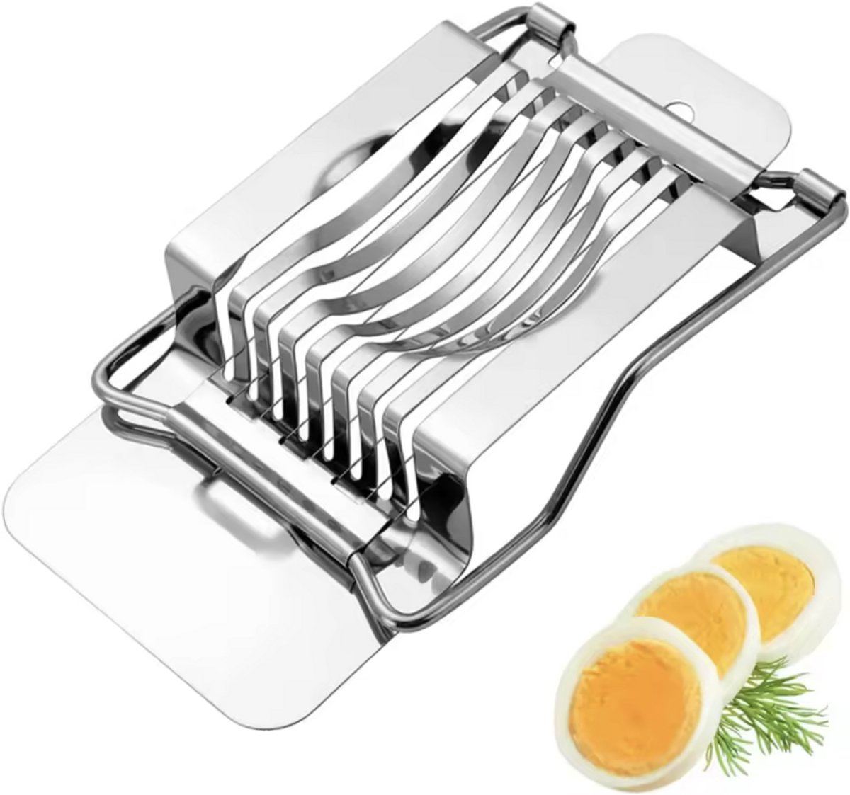 Eiersnijder - Aluminium eier snijder - Eiermesje - Zilverkleurig - Plakjes ei - CHPN
