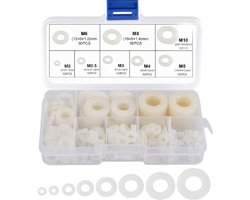 Nylon ring kunststof afstandhouder M2 M2.5 M3 M4 M5 M6 M8 M10 platte ring rond 520 stuks