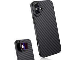 MOJOGEAR 17mm Lens Case voor iPhone 16 - Telefoonhoesje met 17mm Schroefdraad - Extra Sterk & Lichtgewicht - Carbon - Zwart