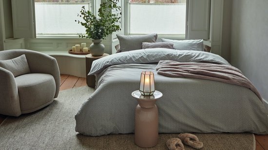 Rivièra Maison Emery dekbedovertrek - Lits-Jumeaux XL - 260 x 200/220 cm - Taupe