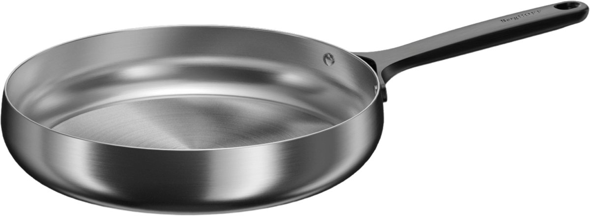 BergHOFF Home Koekenpan Ø 28 cm – RVS Braadpan – PFAS-Vrije Bakpan – Geschikt voor Inductie, Gas, Elektrisch en Keramisch – Ovenbestendige tot 250 °C en Vaatwasserbestendige Pan – Smokey Black