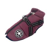 Dogs&Co Warme Hondenjas Burgundy Maat XL - Ruglengte 34cm Borstomvang 46cm - Gewicht hond 5-7 KG