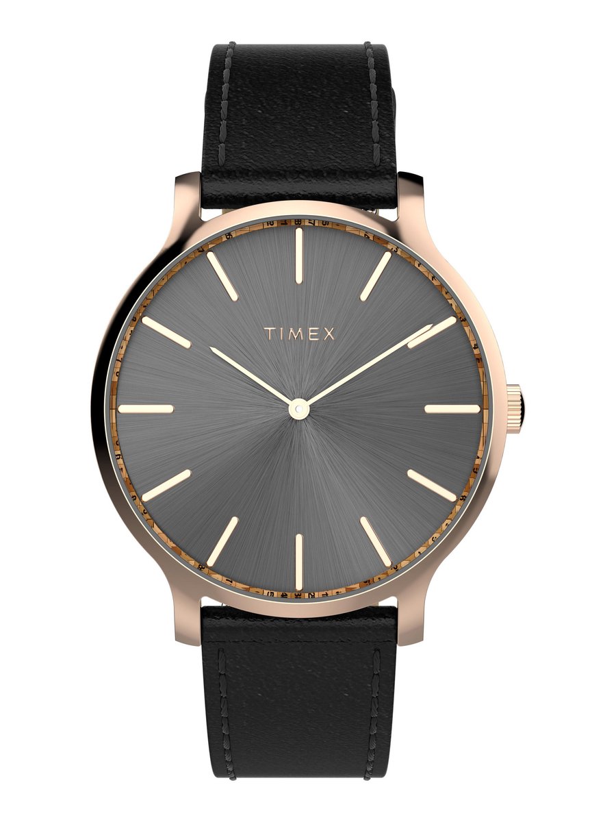 Timex Transcend Analoog Horloge Zwart Case: 100% Low Lead Brass | Armband: 100% Leather 38 mm TW2W19800AJ