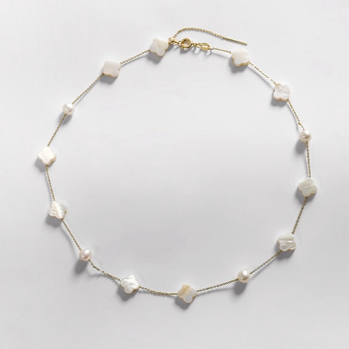 Moeder-van-Parel Klavertje-Vier Sieradenset-ketting