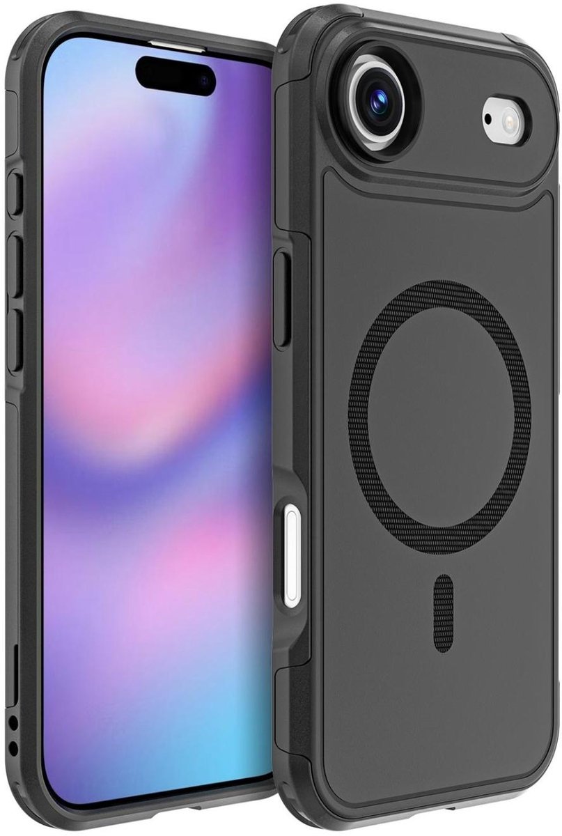 Mobigear Hoesje geschikt voor Apple iPhone Air MagSafe Telefoonhoesje Hardcase | Mobigear Traveller Backcover | Geschikt voor MagSafe | Geschikt voor Draadloos Opladen met Magnetische Ring | Geschikt voor MagSafe Case - Zwart