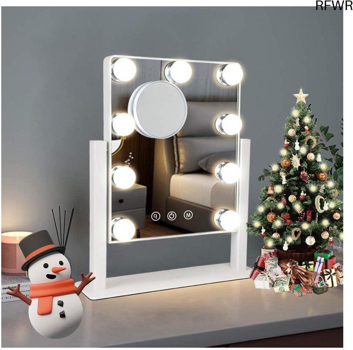 RFWR® Make-up spiegel met verlichting en 360° draaibaar ontwerp