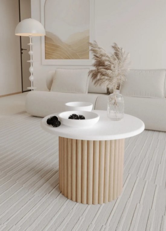 En.casa Salontafel Rindal Rond Betonkleurig Licht 80 5 Cm En Casa 1117395548