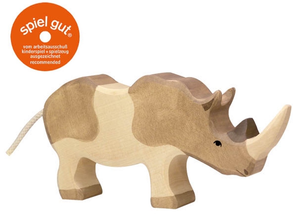 Holztiger houten neushoorn afbeelding