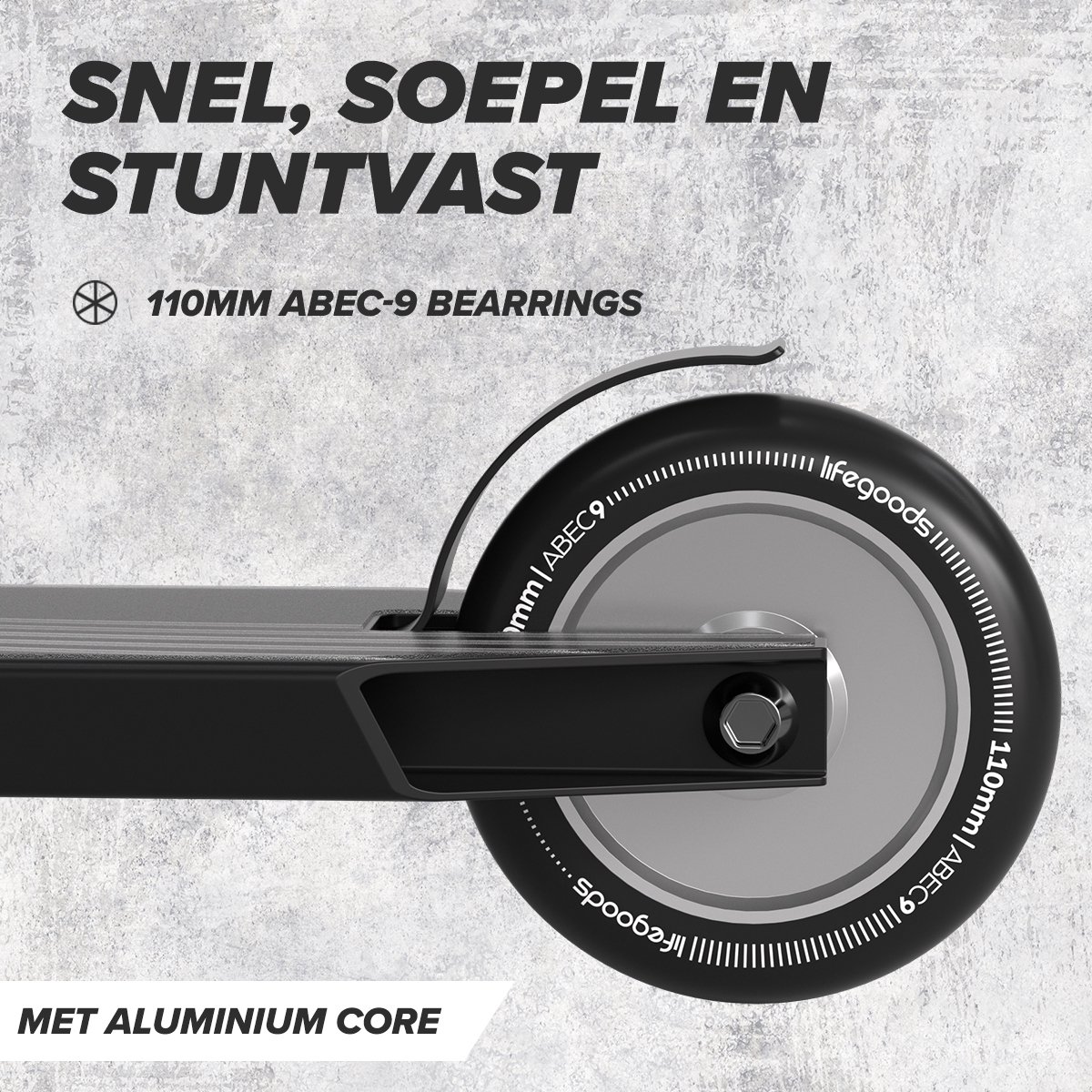 LifeGoods Stuntstep Pro X - T-Stang - HIC - 110mm - 100KG - Zwart — afbeelding 6