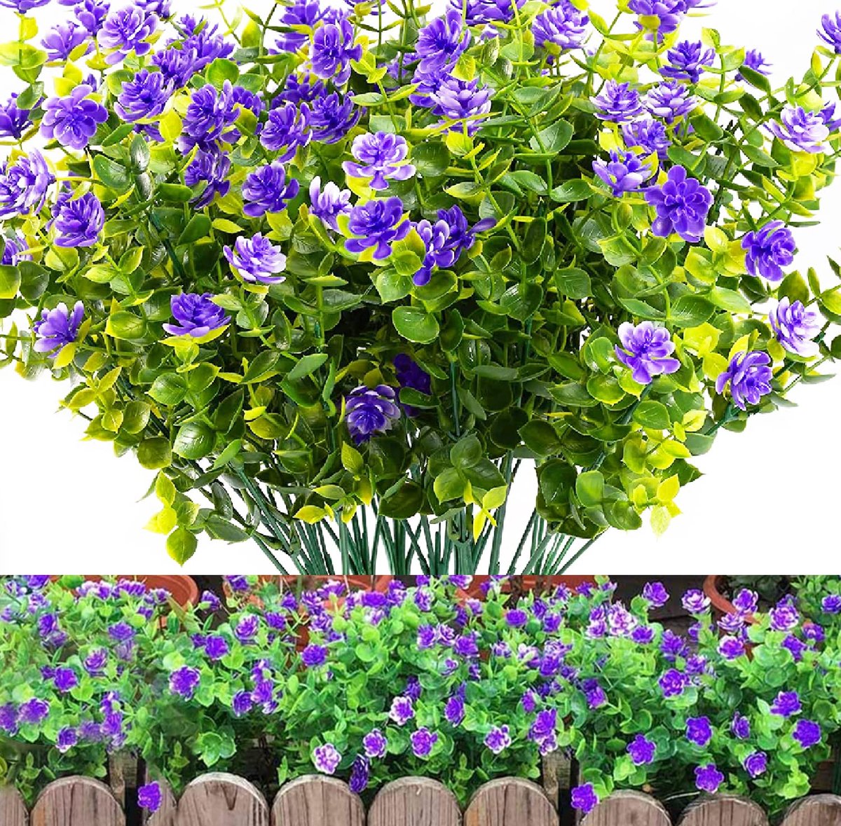 Ibenzoa Kunstmatige Bloemenbundels voor Decoratie Binnen en Buiten - 12 Stuks Paars