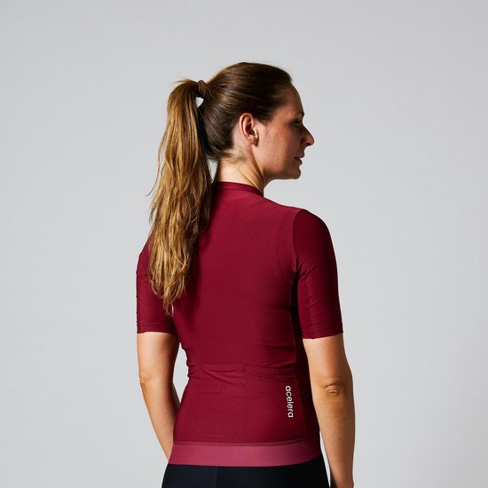 Acelera Essential Wielershirt - Fietsshirt Dames Korte Mouw - Wielrenshirt - Fietskleding - Rood - Maat 3XL van Acelera — afbeelding 3