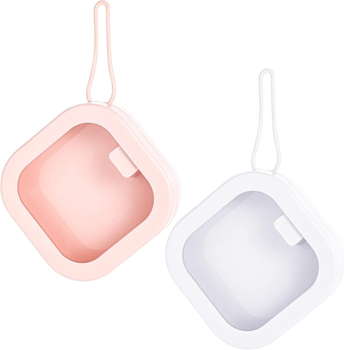 Opbergdozen - Set van 2 - Haaraccessoires organizer - Compacte bureau- en reisorganizer - Cadeau voor meisjes (roze/wit)