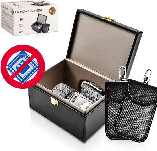 Etui Anti Piratage Cle De Voiture Lot De 2 étuis De Protection Keyless Go, Pour Clés De Voiture Faraday Pochette